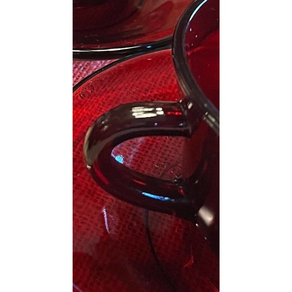 Ruby Red 14-Piece Coffee Set Anchor Hocking Cups Saucers Creamer Open Sugar Bowl - Picture 9 of 10